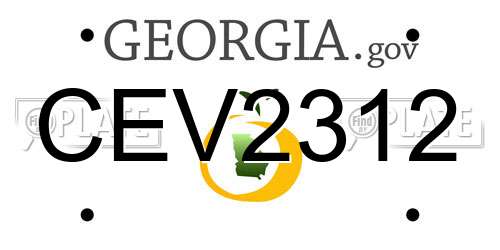 CEV2312 Georgia License Plate