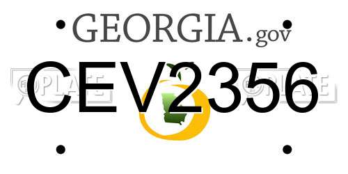 CEV2356 Georgia License Plate