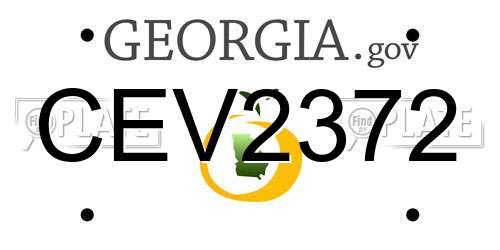 CEV2372 Georgia License Plate