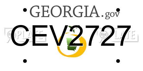 CEV2727 Georgia License Plate