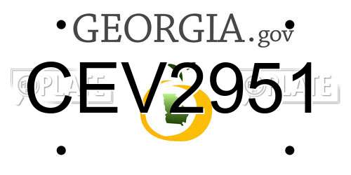 CEV2951 Georgia License Plate