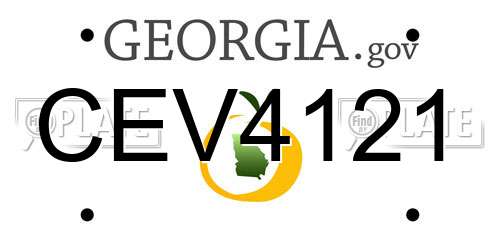CEV4121 Georgia License Plate