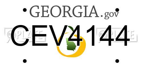 CEV4144 Georgia License Plate