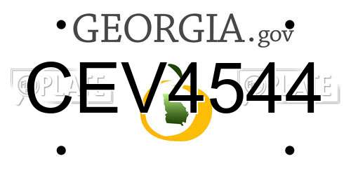 CEV4544 Georgia License Plate