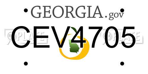 CEV4705 Georgia License Plate