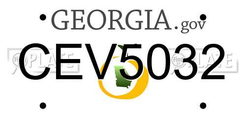 CEV5032 Georgia License Plate