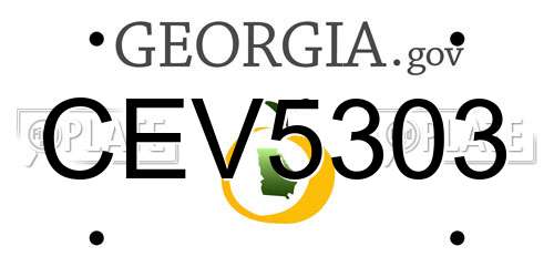 CEV5303 Georgia License Plate