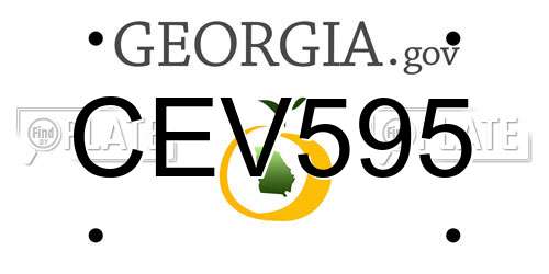 CEV595 Georgia License Plate