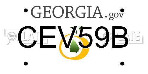 CEV59B Georgia License Plate