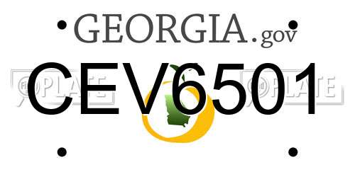 CEV6501 Georgia License Plate