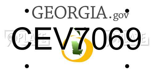 CEV7069 Georgia License Plate