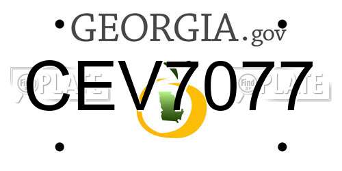 CEV7077 Georgia License Plate