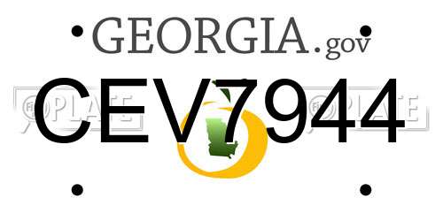 CEV7944 Georgia License Plate