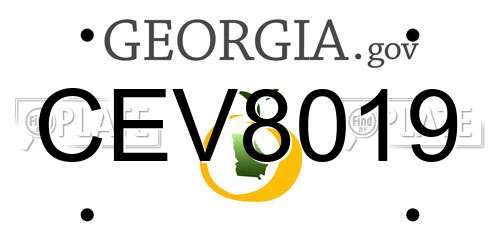 CEV8019 Georgia License Plate