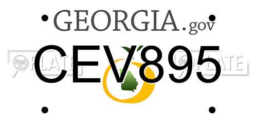 CEV895 Georgia License Plate
