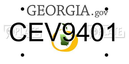 CEV9401 Georgia License Plate