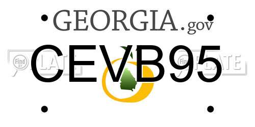 CEVB95 Georgia License Plate