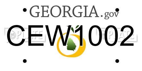 CEW1002 Georgia License Plate