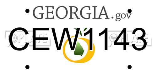 CEW1143 Georgia License Plate