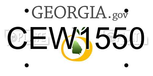 CEW1550 Georgia License Plate