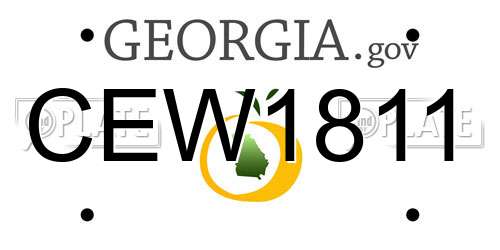 CEW1811 Georgia License Plate