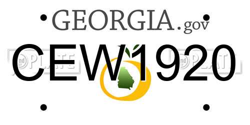 CEW1920 Georgia License Plate