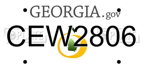CEW2806 Georgia License Plate