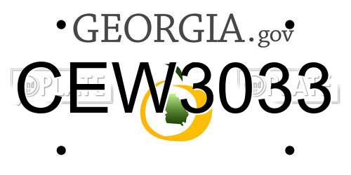 CEW3033 Georgia License Plate