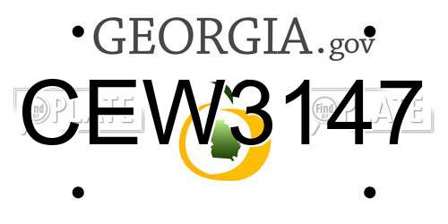 CEW3147 Georgia License Plate