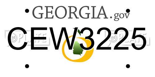 CEW3225 Georgia License Plate