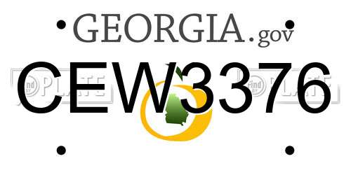 CEW3376 Georgia License Plate