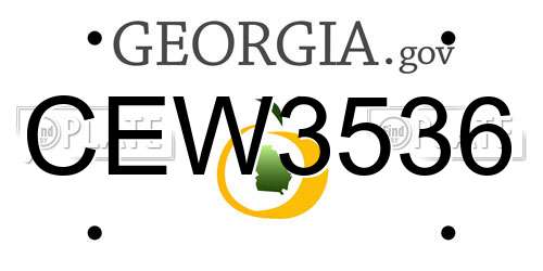 CEW3536 Georgia License Plate