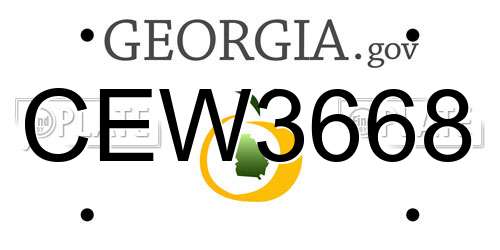 CEW3668 Georgia License Plate