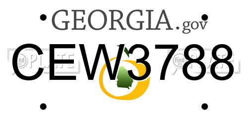 CEW3788 Georgia License Plate