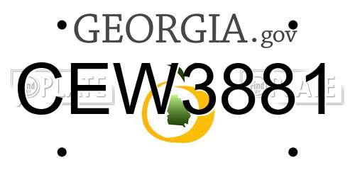 CEW3881 Georgia License Plate