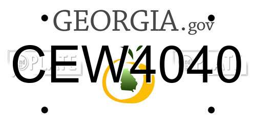 CEW4040 Georgia License Plate