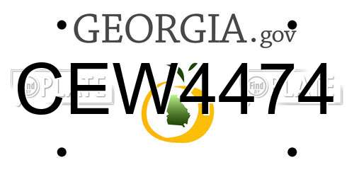 CEW4474 Georgia License Plate