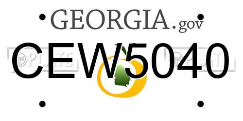 CEW5040 Georgia License Plate