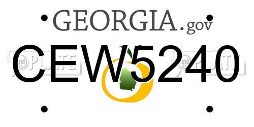 CEW5240 Georgia License Plate