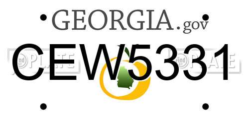CEW5331 Georgia License Plate