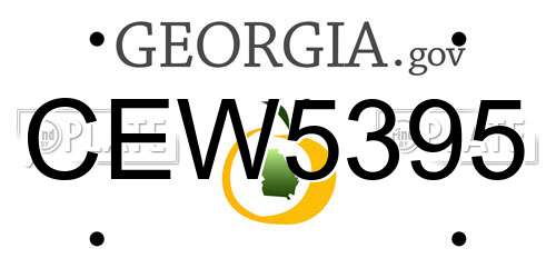 CEW5395 Georgia License Plate