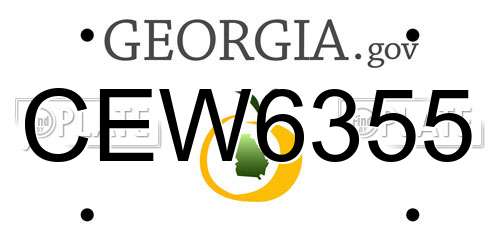CEW6355 Georgia License Plate