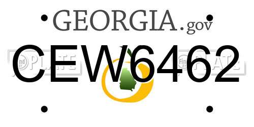 CEW6462 Georgia License Plate