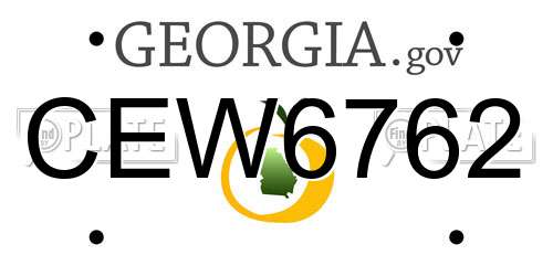 CEW6762 Georgia License Plate