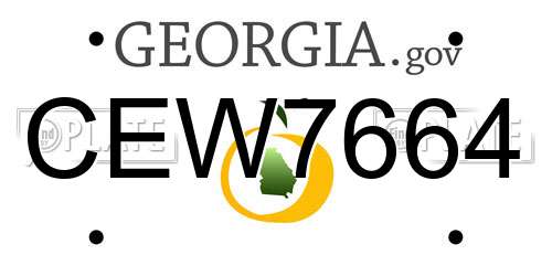 CEW7664 Georgia License Plate