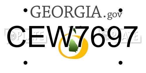 CEW7697 Georgia License Plate