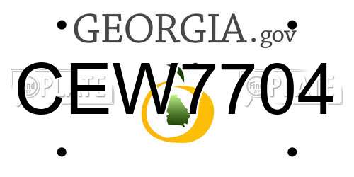 CEW7704 Georgia License Plate