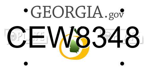 CEW8348 Georgia License Plate