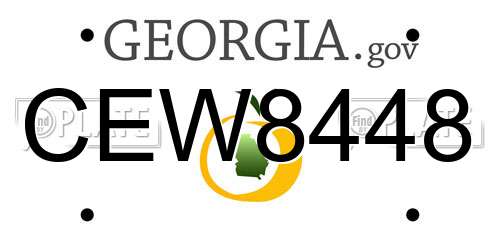 CEW8448 Georgia License Plate