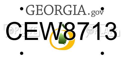 CEW8713 Georgia License Plate